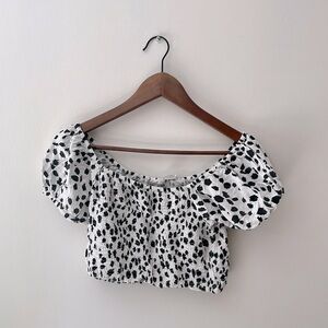 Polka Dot Crop Top Blouse